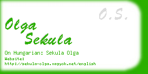 olga sekula business card